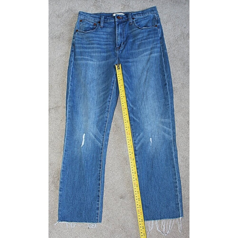 Madewell - High Rise, Slim Crop Boy Jean - Raw Hem Edition in Medium Wash, 27 - Picture 9 of 10